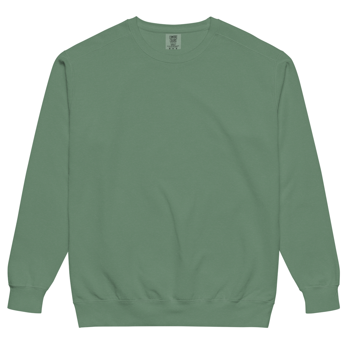 Blank front supplier mockup of the Growing Through It crewneck in Light Green