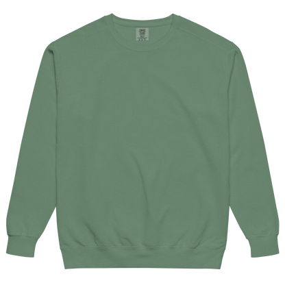 Blank front supplier mockup of the Growing Through It crewneck in Light Green