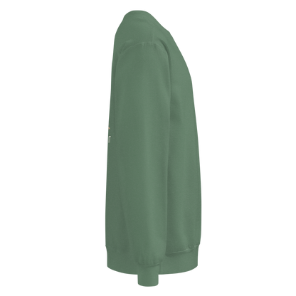 Right-side supplier mockup showing the Light Green crewneck shape and sleeve