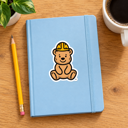 Tee Bear Sticker — front artwork in a lifestyle mockup