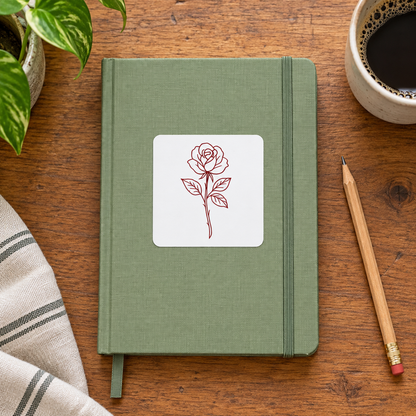 Rose Sticker — front artwork in a lifestyle mockup