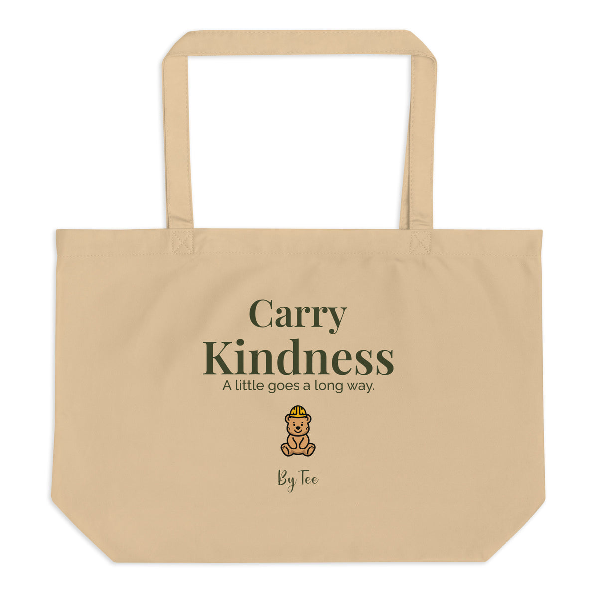 Carry Kindness Tote — Oyster by By Tee, front view on white