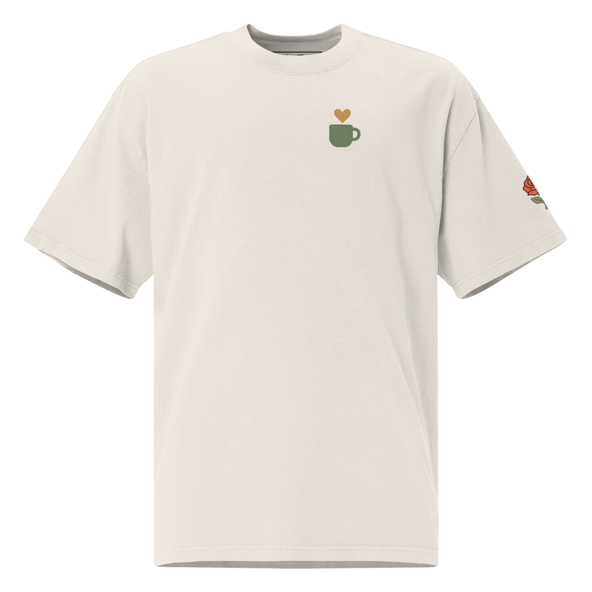 Off Duty Still Soft Oversized Graphic Tee — Faded Bone — front view