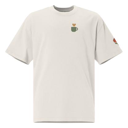 Off Duty Still Soft Oversized Graphic Tee — Faded Bone — front view