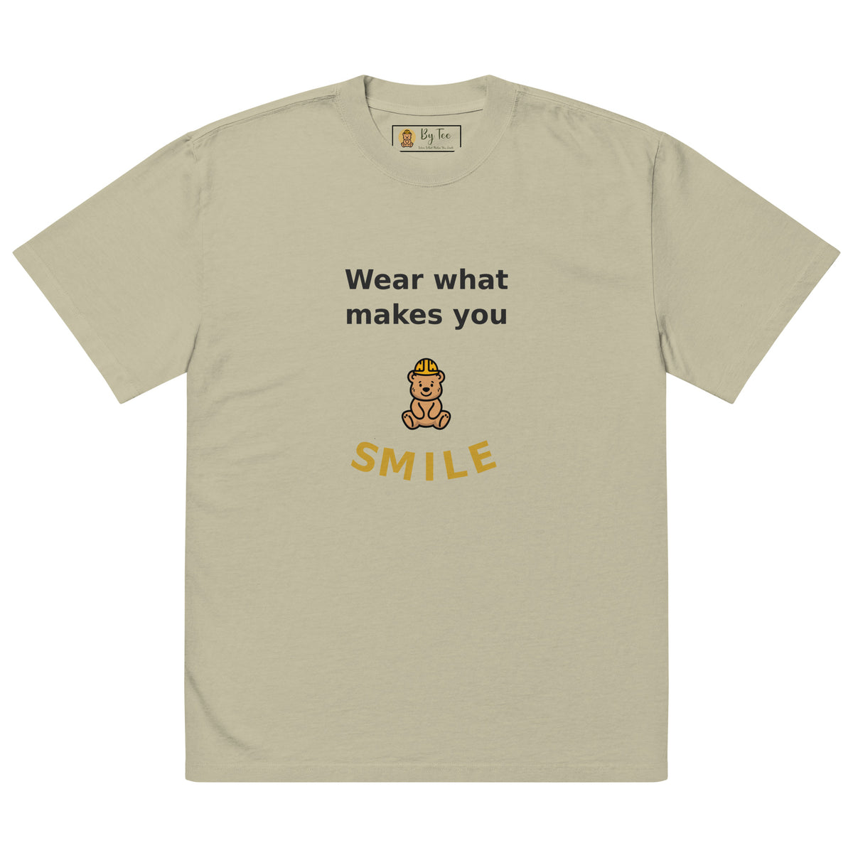 Wear What Makes You Smile Oversized Tee — Faded Eucalyptus by By Tee, front view