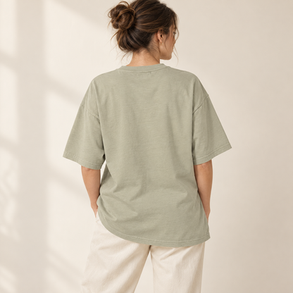 wear what makes you smile oversized tee 1 — back fit mockup.