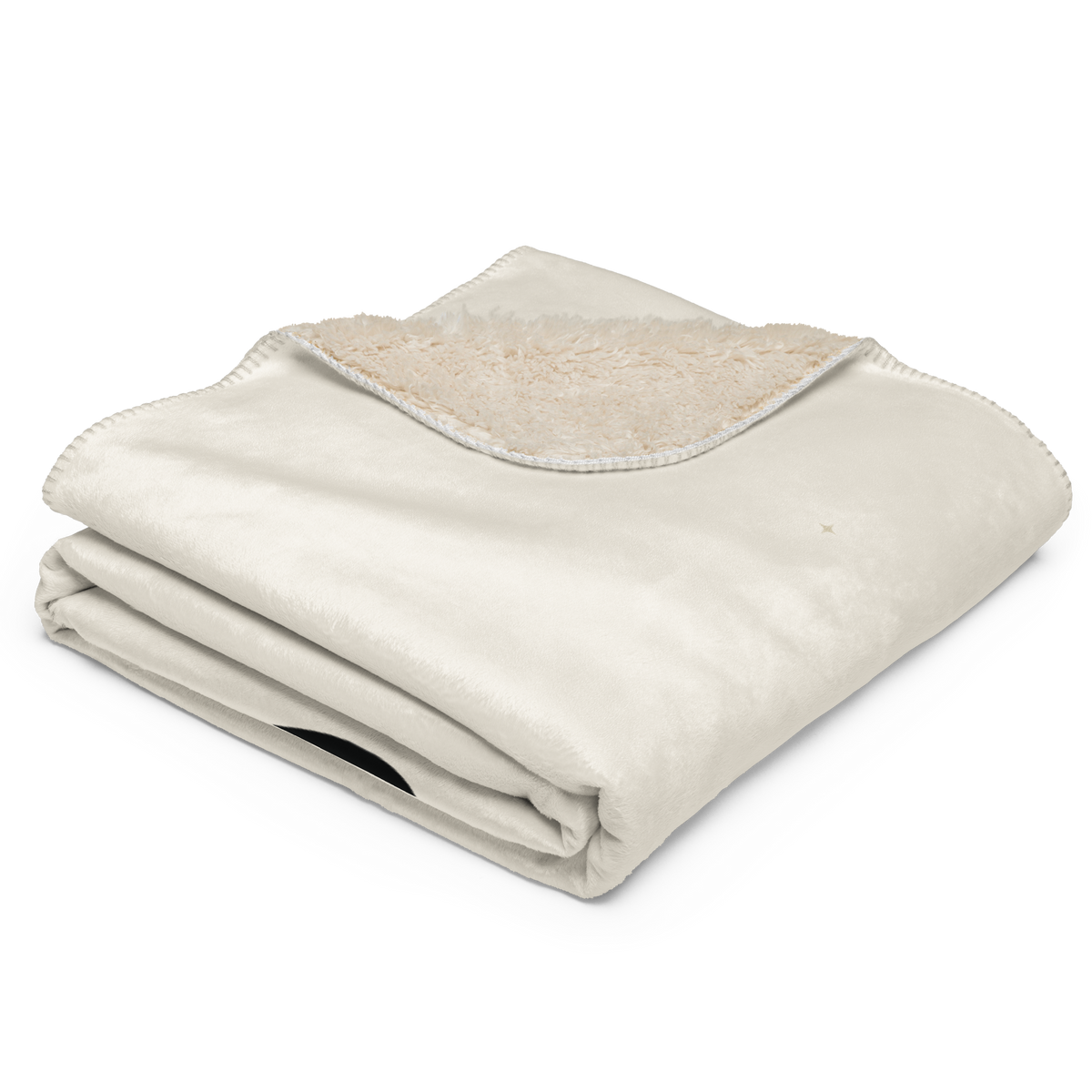 Tee Bear Hug Sherpa Throw Blanket — Warm Cream — folded view
