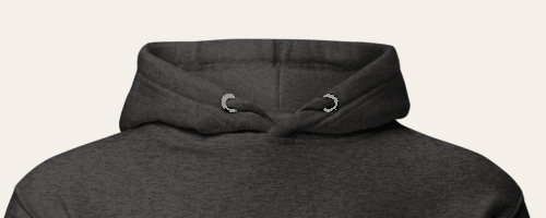 Hood and neckline detail of the Charcoal Heather Everyday Hoodie