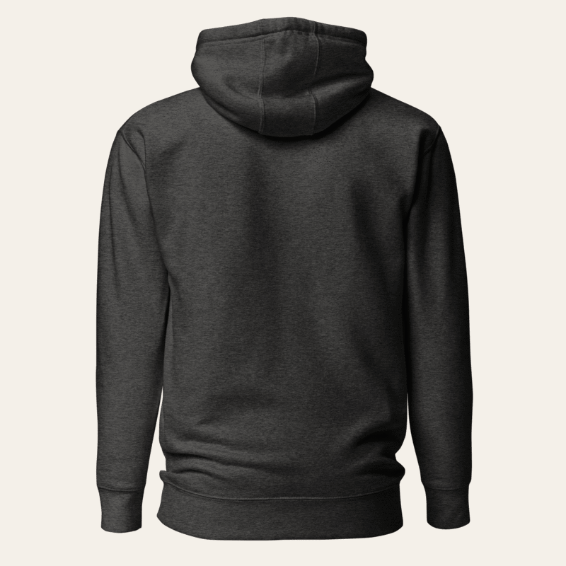Plain back of the Charcoal Heather Everyday Hoodie