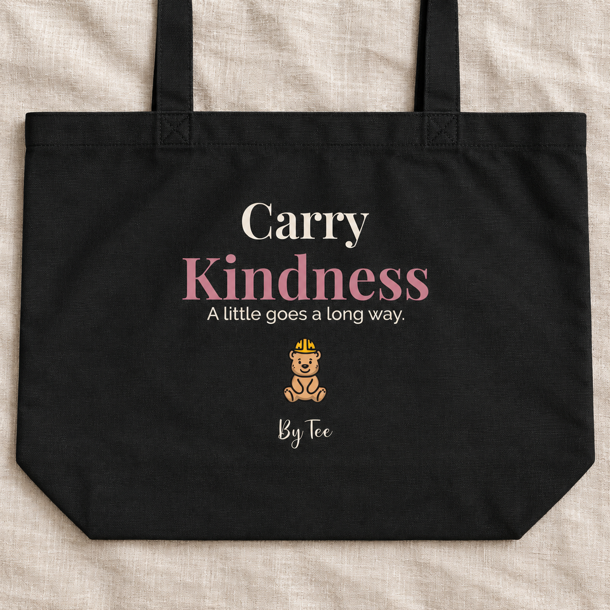 carry kindness tote 1 — artwork detail mockup.