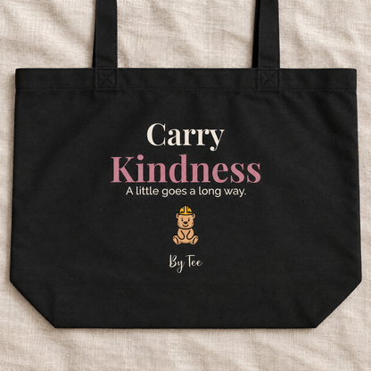 carry kindness tote 1 — artwork detail mockup.