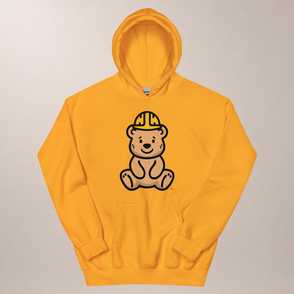 Golden Bear Hug Hoodie in Gold by By Tee, front view