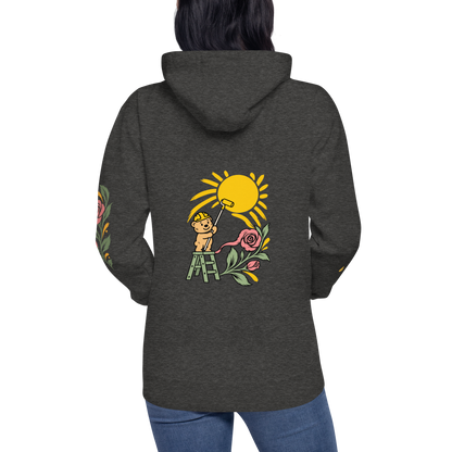 Making Room Rose & Sun Graphic Hoodie — Charcoal Heather — back view