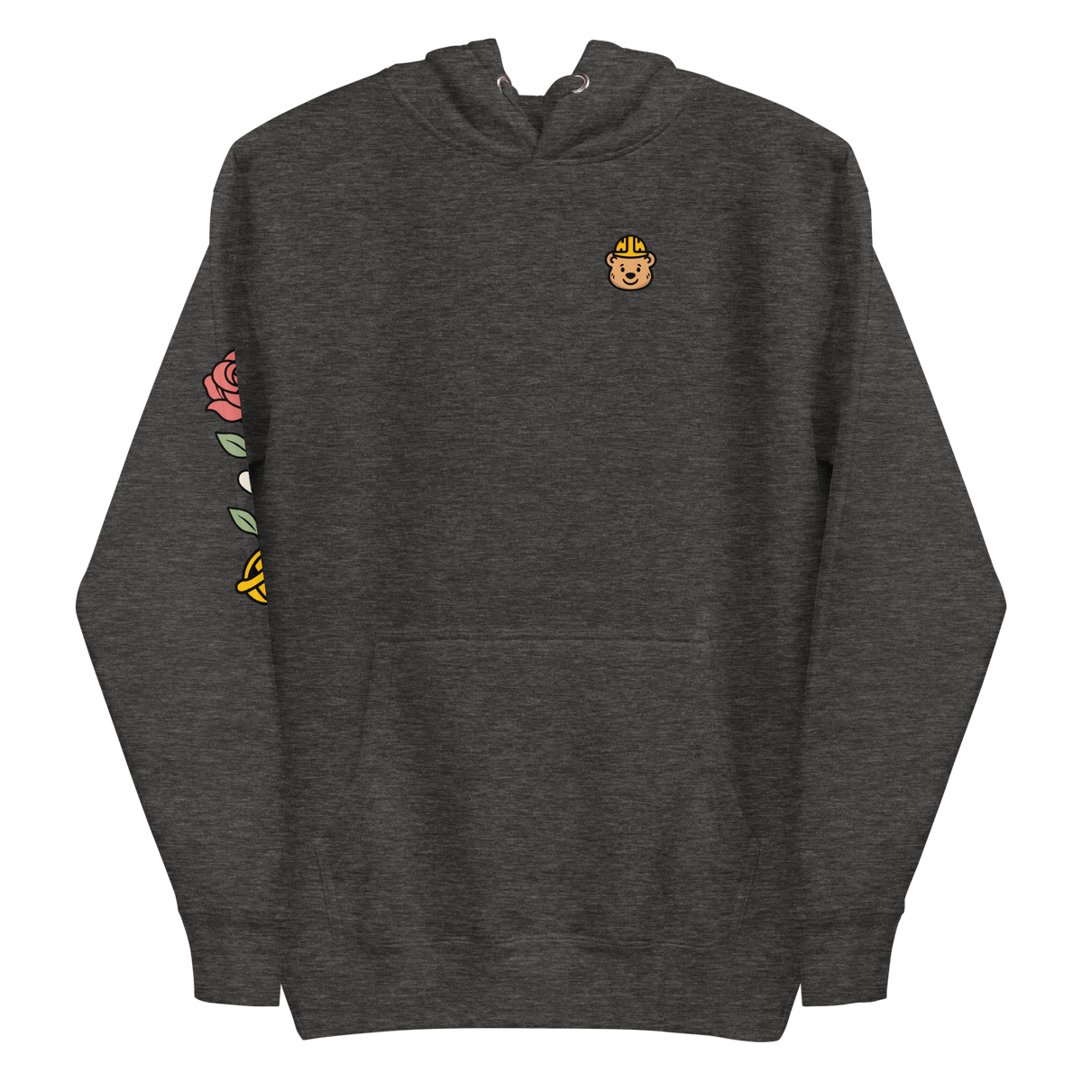 Better Days Rose Graphic Hoodie — Charcoal Heather — front view