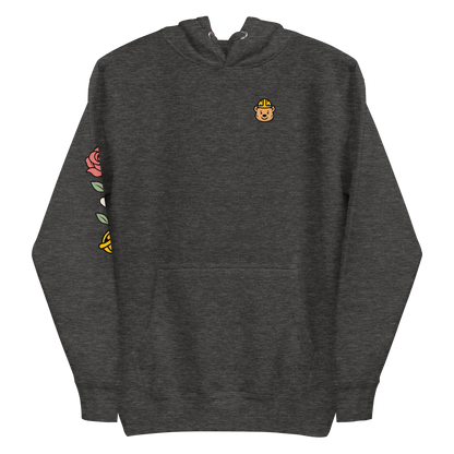 Better Days Rose Graphic Hoodie — Charcoal Heather — front view