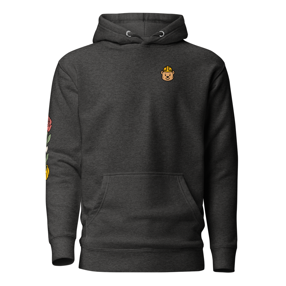 Better Days Rose Graphic Hoodie — Charcoal Heather — front view