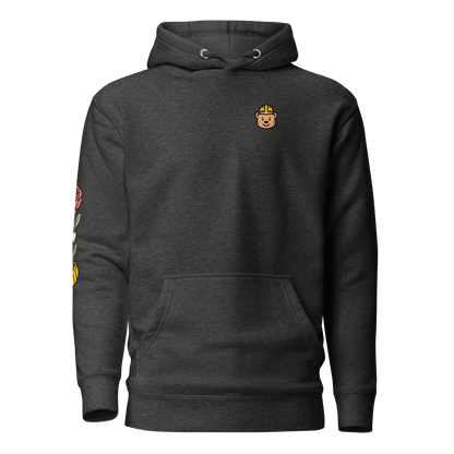 Better Days Rose Graphic Hoodie — Charcoal Heather — front view