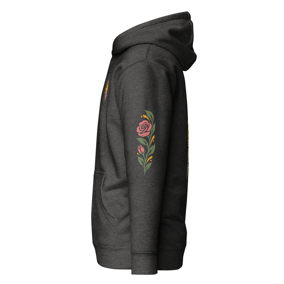 Making Room Rose & Sun Graphic Hoodie — Charcoal Heather — left-side view