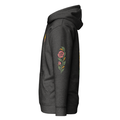 Making Room Rose & Sun Graphic Hoodie — Charcoal Heather — left-side view