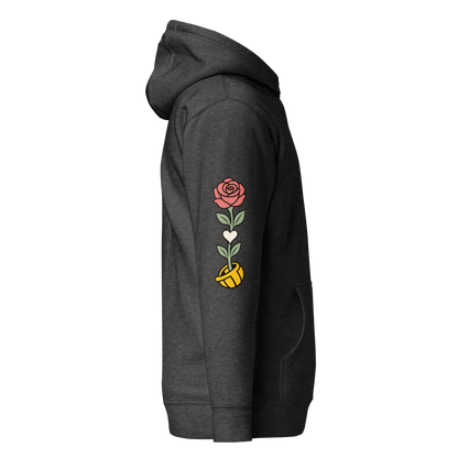 Better Days Rose Graphic Hoodie — Charcoal Heather — right-side view