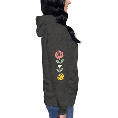 Better Days Rose Graphic Hoodie — Charcoal Heather — right-side view